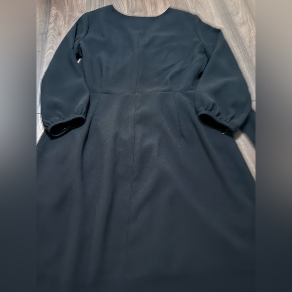 J. Crew Classic Black Long Sleeve Wrap Dress - Picture 8 of 13